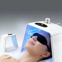 7-color led facial light therapy device with hydrating nano mist spray