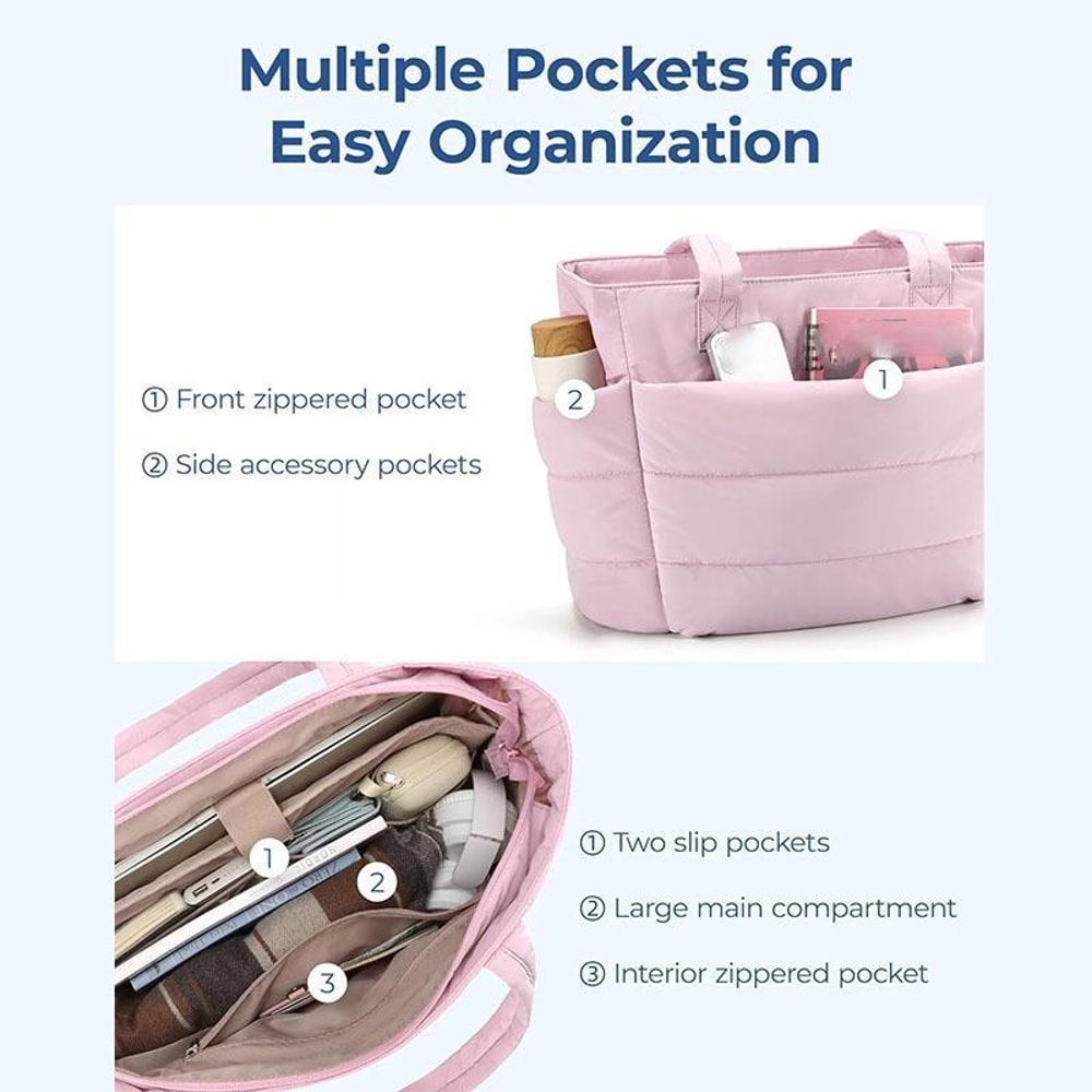 156 Inch Laptop Tote Bag With Multi Compartments Waterproof Travel Gym Shoulder Bag 4