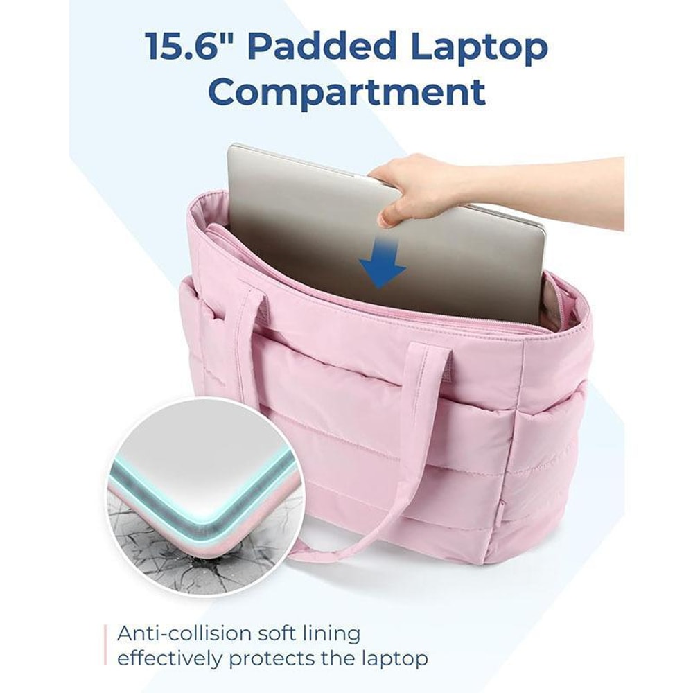 156 Inch Laptop Tote Bag With Multi Compartments Waterproof Travel Gym Shoulder Bag 5