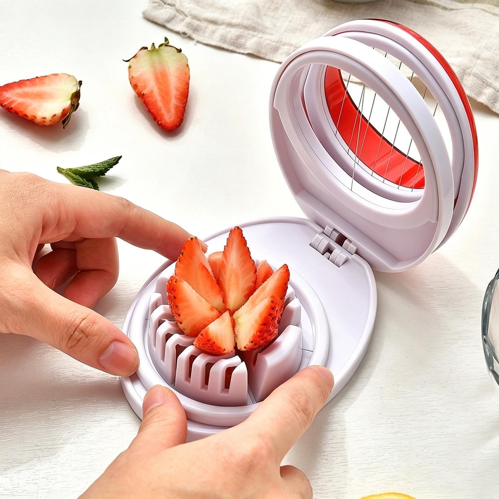 3-in-1 Egg Slicer & Soft Fruit Cutter for Strawberries, Bananas, Mushrooms and More