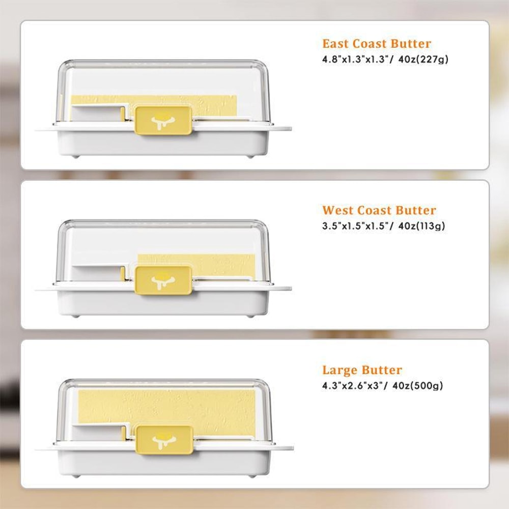 Butter Slice Keeper Box with Measuring Spoon Lid for Precise Portions and Fresh Storage