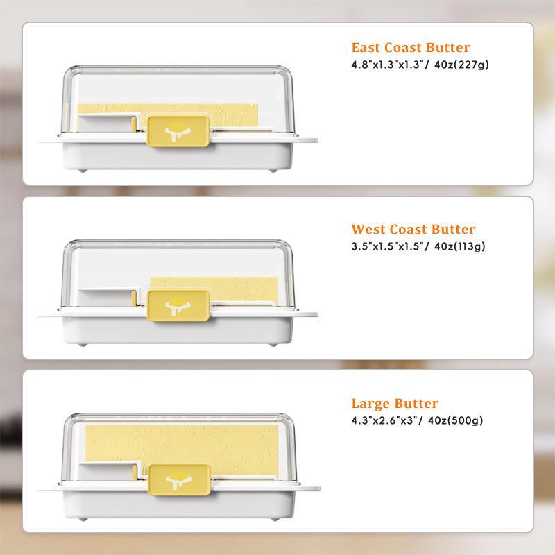 Butter Slice Keeper Box with Measuring Spoon Lid for Precise Portions and Fresh Storage