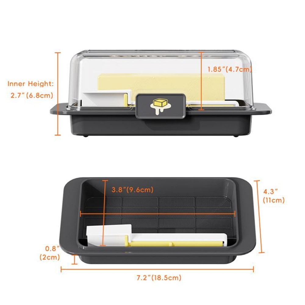 Butter Slice Keeper Box with Measuring Spoon Lid for Precise Portions and Fresh Storage