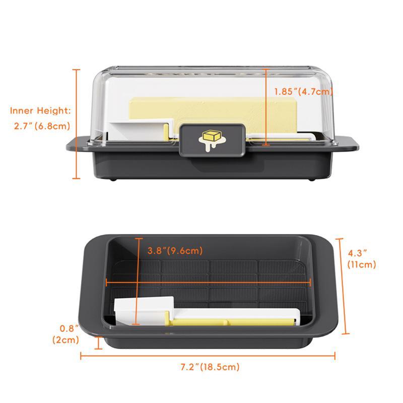 Butter Slice Keeper Box with Measuring Spoon Lid for Precise Portions and Fresh Storage
