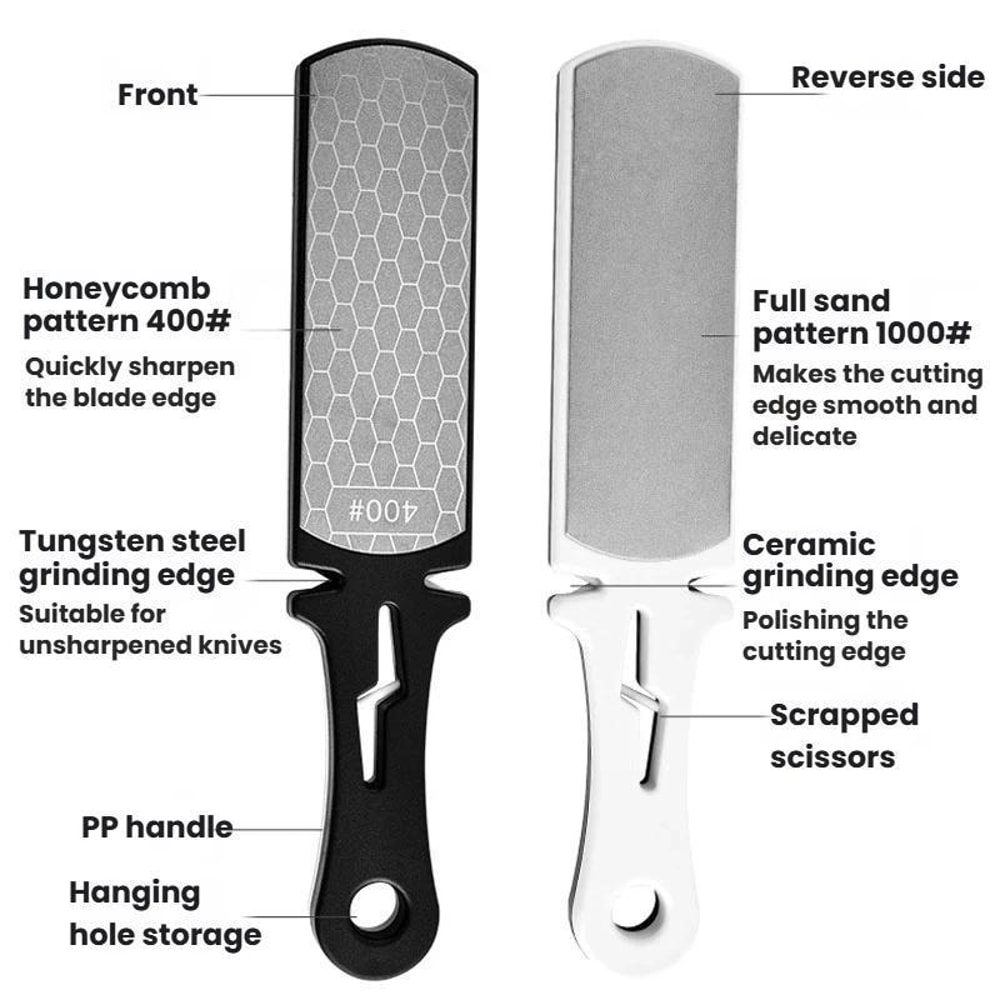 Knife Sharpening Stone Dual-Sided Whetstone Sharpener for Kitchen Knives
