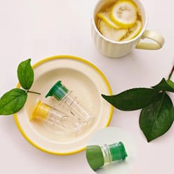 portable manual lemon juicer 2-piece set, easy clean citrus juicer for fresh juice anywhere