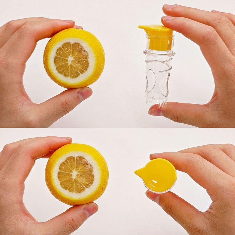 Portable Manual Lemon Juicer 2Piece Set Easy Clean Citrus Juicer For Fresh Juice Anywhere 4