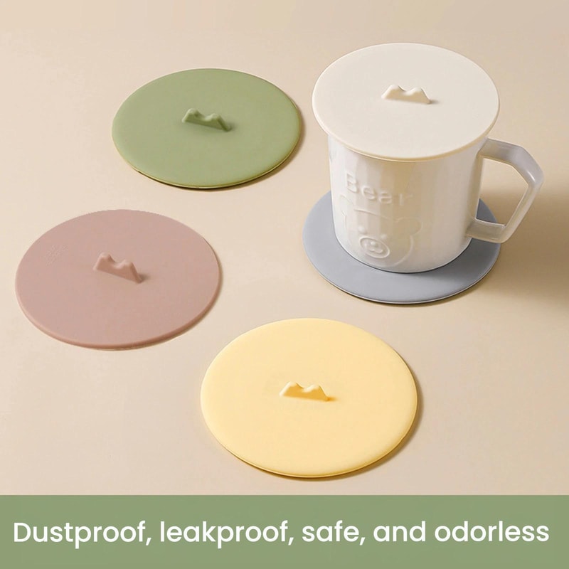 Universal Silicone Cup Lid Set Leak Proof Reusable Food Grade Covers for Cups, Mugs & Bowls
