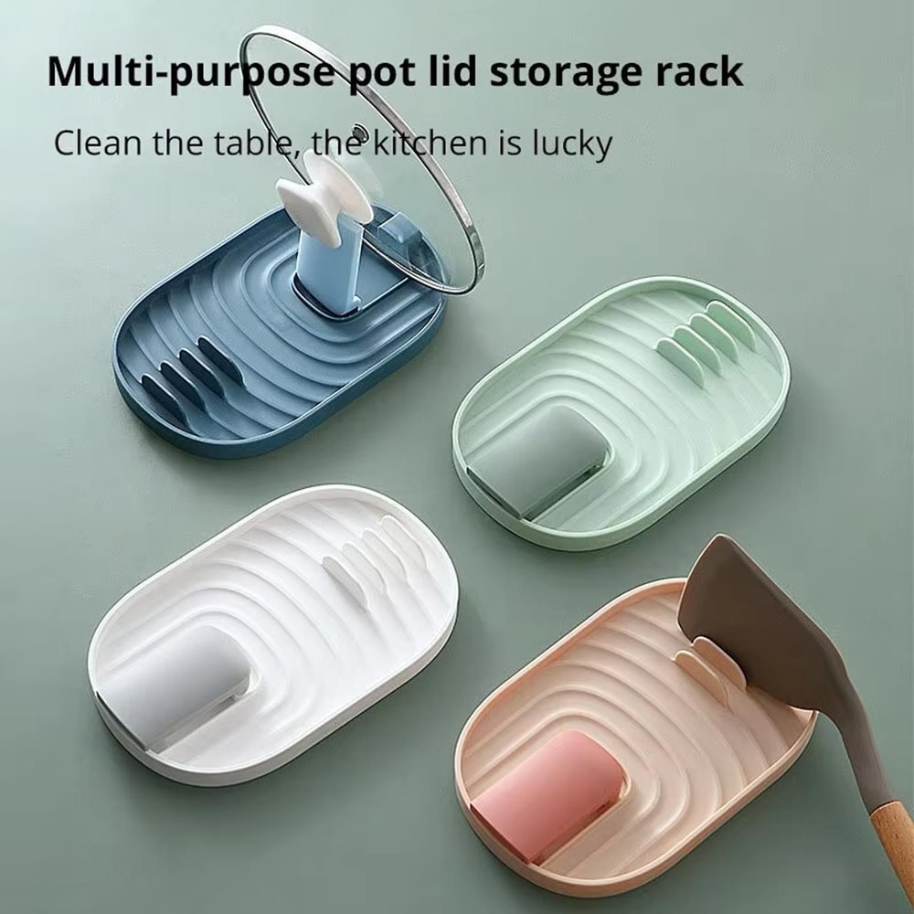 Folding Pot Lid Holder and Utensil Rest Kitchen Organizer Rack
