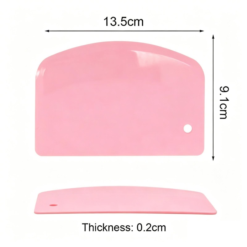 Flexible Plastic Dough Scraper & Baking Spatula for Bread, Pastry and Cake Decorating