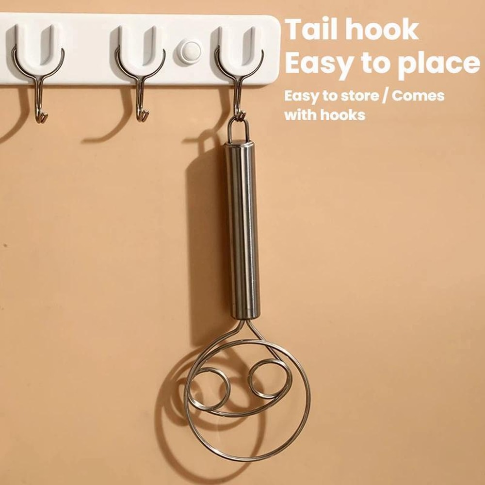 Double Coil Stainless Steel Whisk for Cream, Eggs & Smooth Batter Mixing