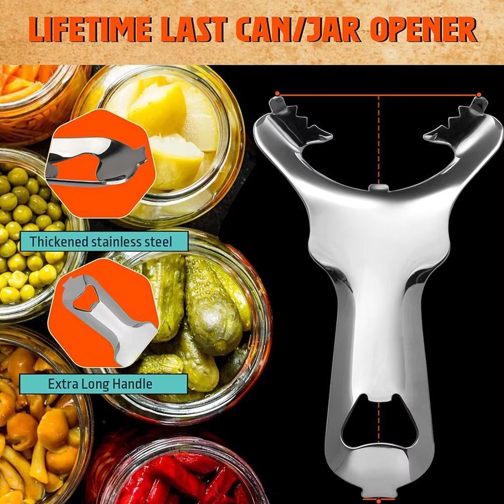 Easy Grip Stainless Steel Mason Jar Lid Opener & Bottle Opener for Effortless Jar Opening