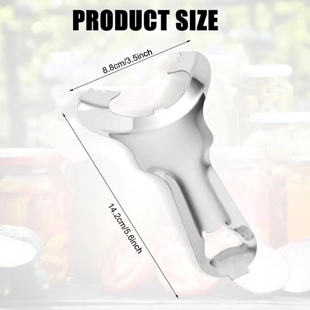 Easy Grip Stainless Steel Mason Jar Lid Opener & Bottle Opener for Effortless Jar Opening