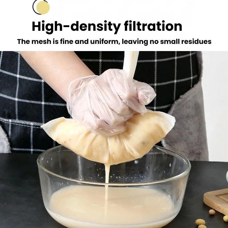 Ultra-Fine Nylon Soy Milk Filter Bag 100 Mesh Reusable Juice Strainer for Homemade Drinks