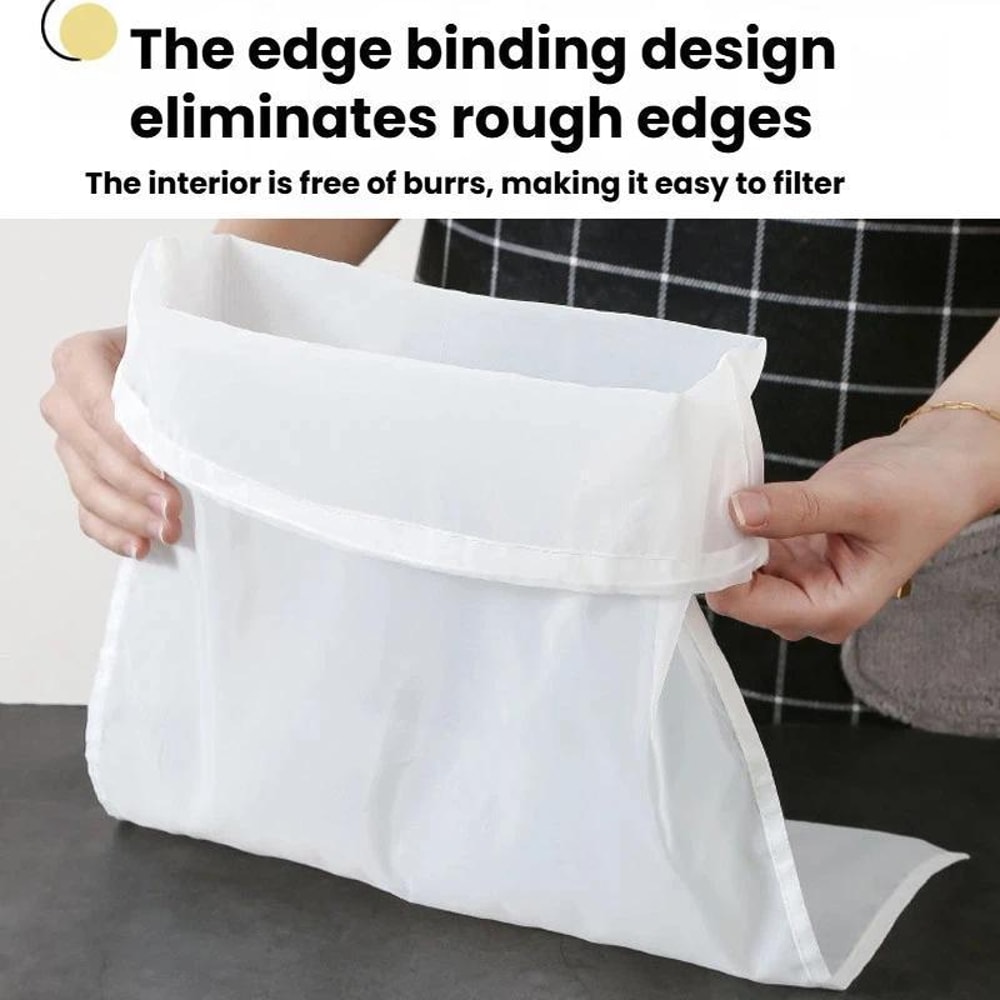 Ultra-Fine Nylon Soy Milk Filter Bag 100 Mesh Reusable Juice Strainer for Homemade Drinks