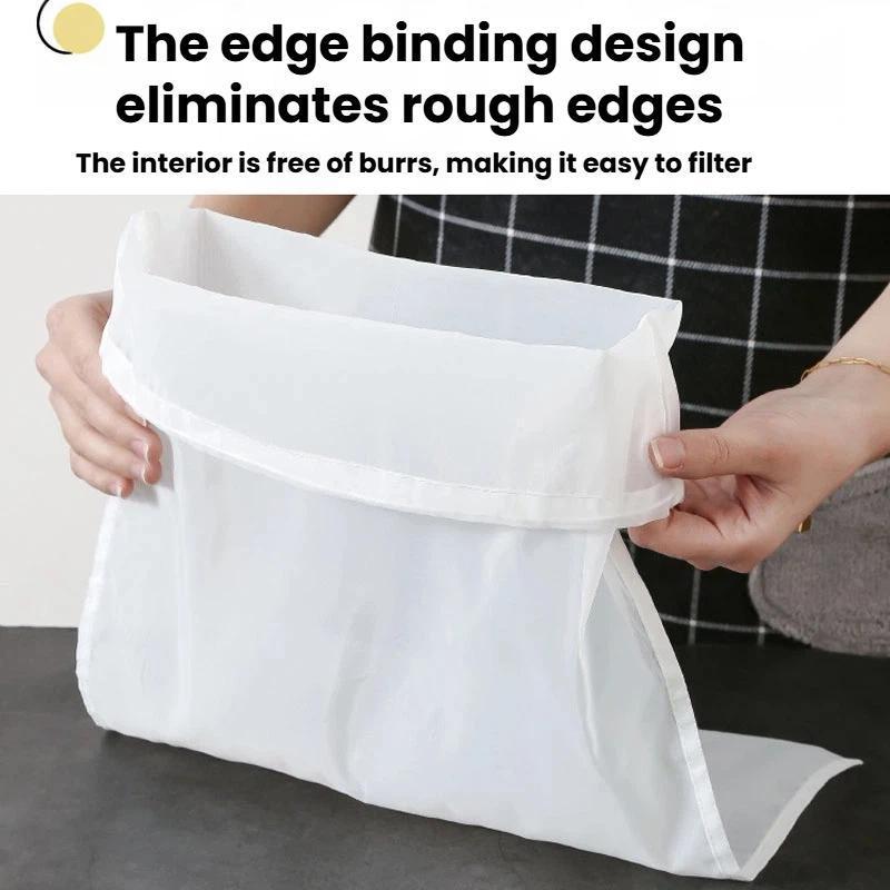 Ultra-Fine Nylon Soy Milk Filter Bag 100 Mesh Reusable Juice Strainer for Homemade Drinks