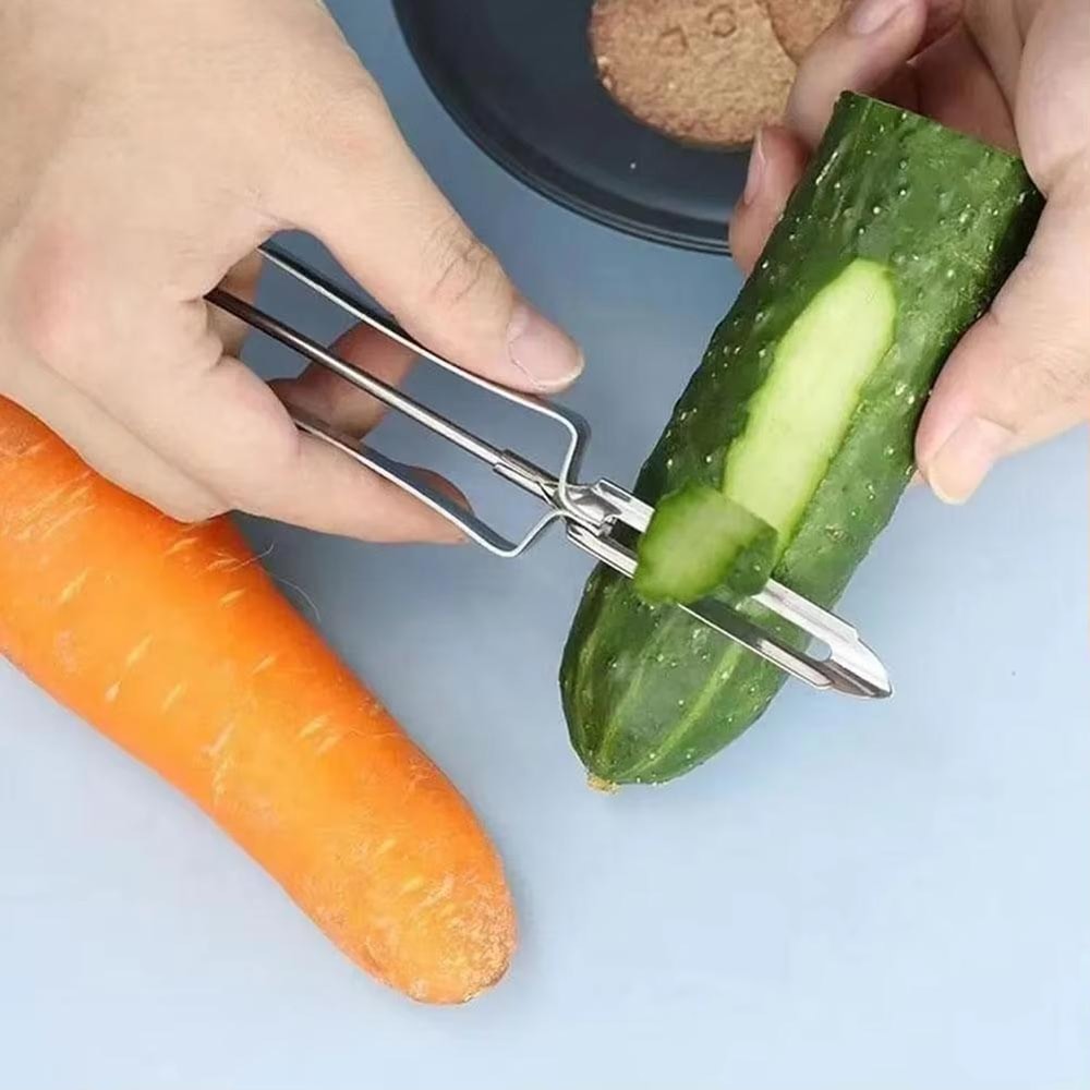 Stainless Steel Vegetable Peeler and Fruit Slicer with Ergonomic Grip
