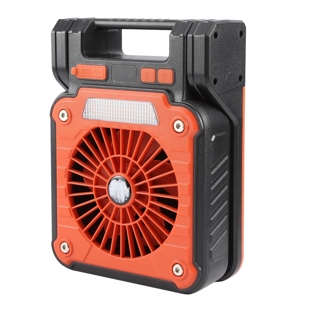 Solar Camping Fan Light With USB Charger Portable Lantern And Emergency Power Bank 1