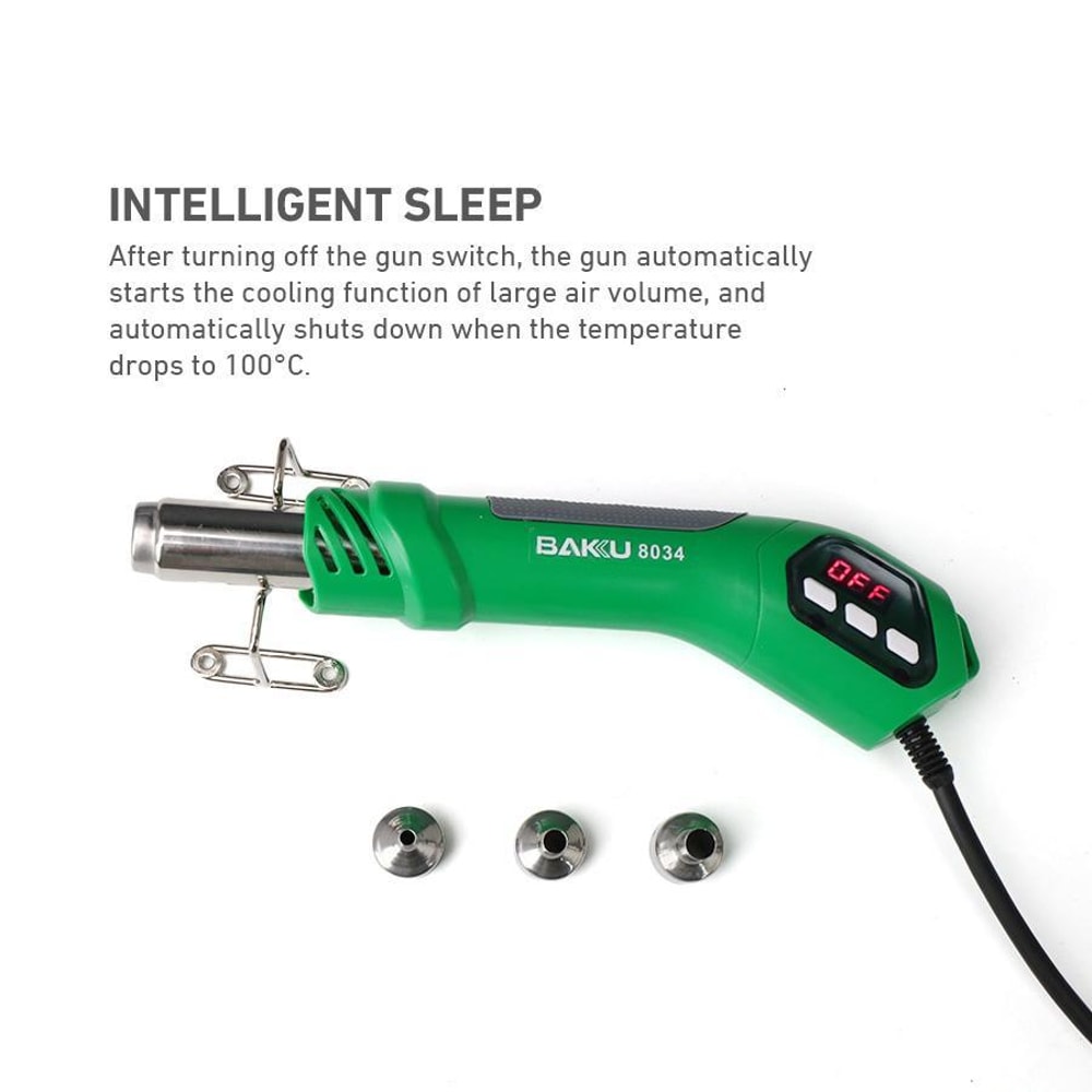 650W Hot Air Gun With Digital Temperature Control 3 Precision Nozzles 1