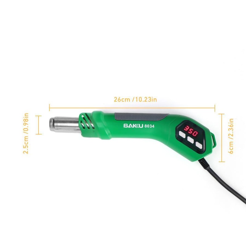 650W Hot Air Gun With Digital Temperature Control 3 Precision Nozzles 5