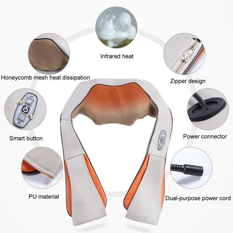 Heated Shoulder Neck Massager Shawl With Deep Kneading Massage For Home Car Office 2