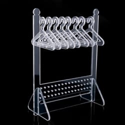clear acrylic jewelry organizer stand for earrings, necklaces & bracelets display rack