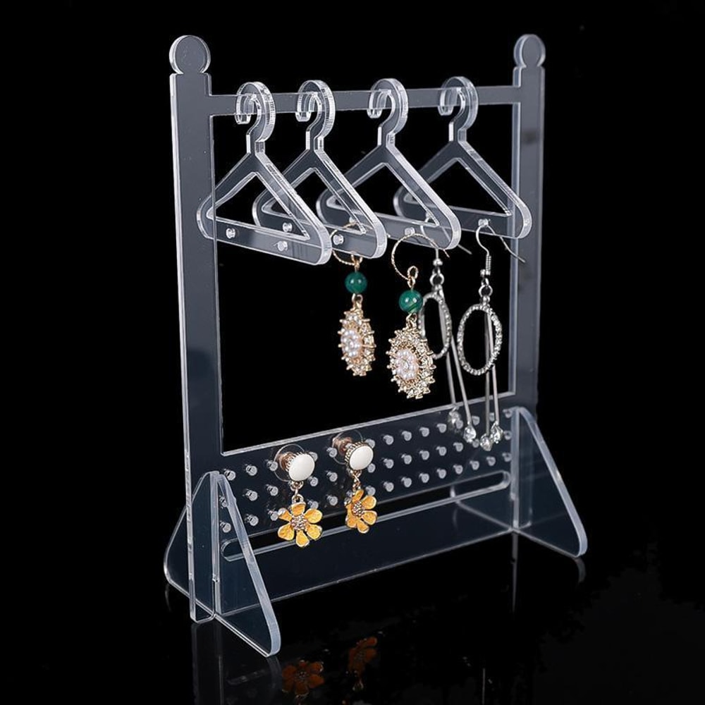 Clear Acrylic Jewelry Organizer Stand for Earrings, Necklaces & Bracelets Display Rack