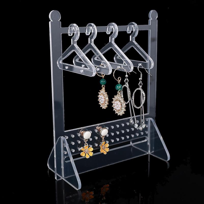 Clear Acrylic Jewelry Organizer Stand for Earrings, Necklaces & Bracelets Display Rack