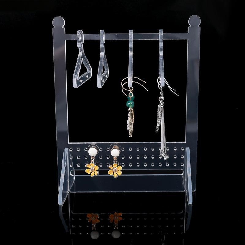 Clear Acrylic Jewelry Organizer Stand for Earrings, Necklaces & Bracelets Display Rack