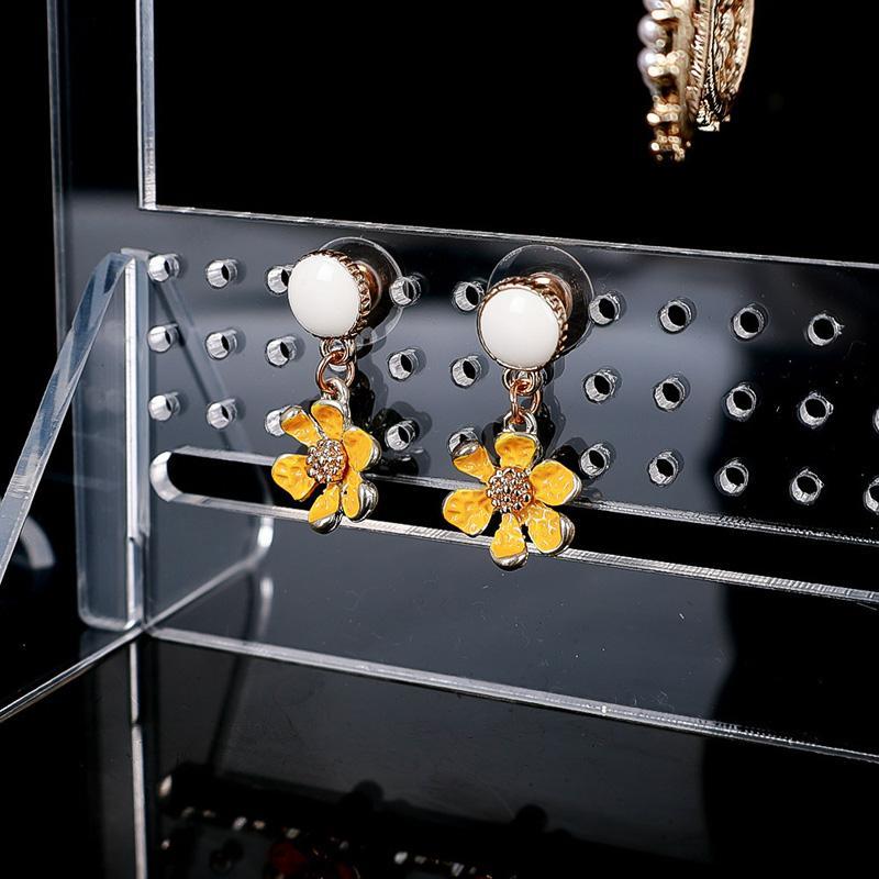 Clear Acrylic Jewelry Organizer Stand for Earrings, Necklaces & Bracelets Display Rack