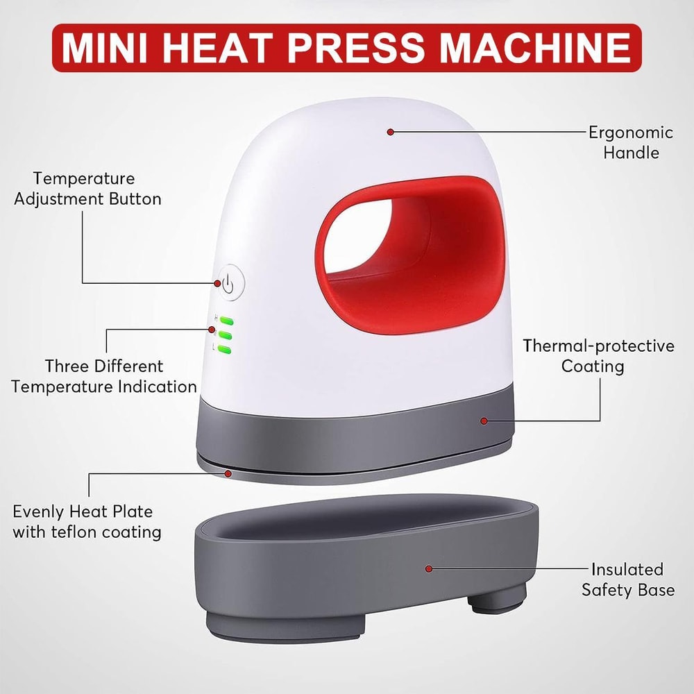 Portable Mini Heat Press Machine For T Shirts Hats And DIY Heat Transfer Projects 2