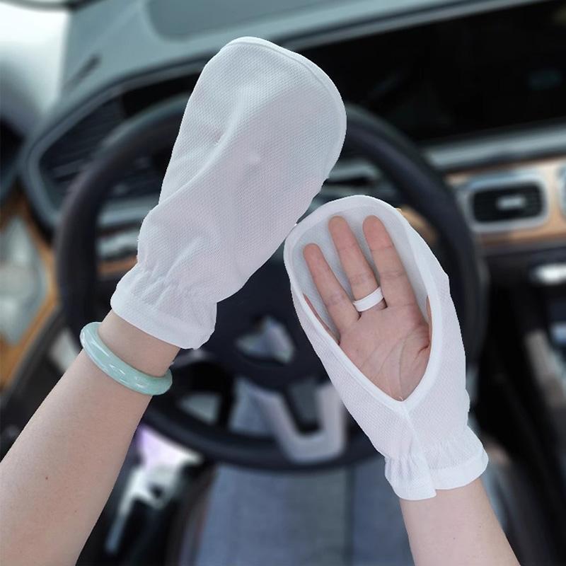 Fingerless Sun Protection Gloves For Women Breathable Driving Outdoor Arm Sleeves 2