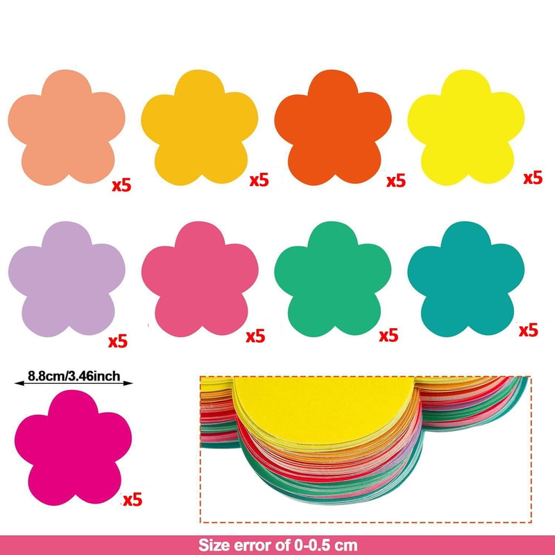 Spring Floral Paper Cutouts Set for Classroom Bulletin Boards, Party Backdrops & DIY Wall Decor