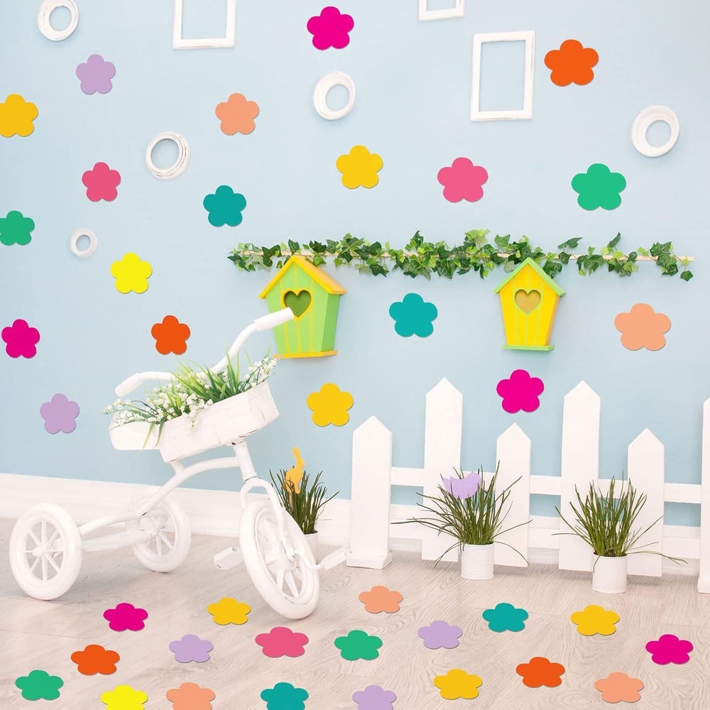Spring Floral Paper Cutouts Set for Classroom Bulletin Boards, Party Backdrops & DIY Wall Decor
