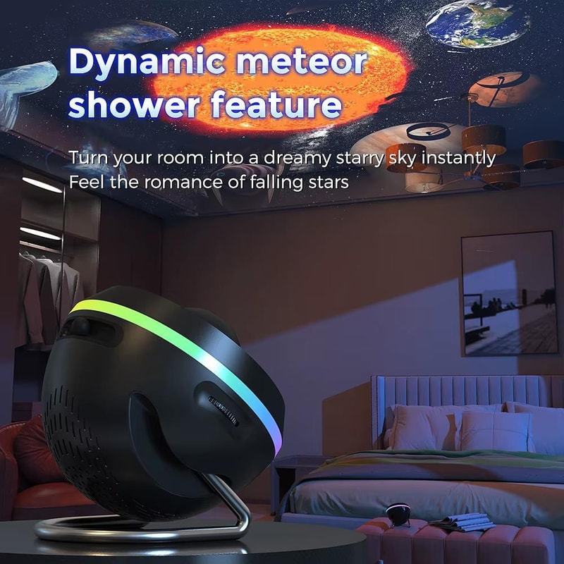 4K Galaxy Projector Starry Sky Night Light With Meteor Shower Effects 13 HD Space Films 7