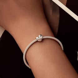 sterling silver heart charm bead for bracelets and diy jewelry