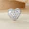 Sterling Silver Heart Charm Bead With Platinum Plating And Sparkling Zircon Accents 0