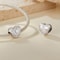 Sterling Silver Heart Charm Bead With Platinum Plating And Sparkling Zircon Accents 2