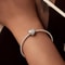 Sterling Silver Heart Charm Bead With Platinum Plating And Sparkling Zircon Accents 5