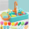 Kids Pretend Play Dishwasher Sink Set With Running Water Kitchen Toys For Toddlers 14