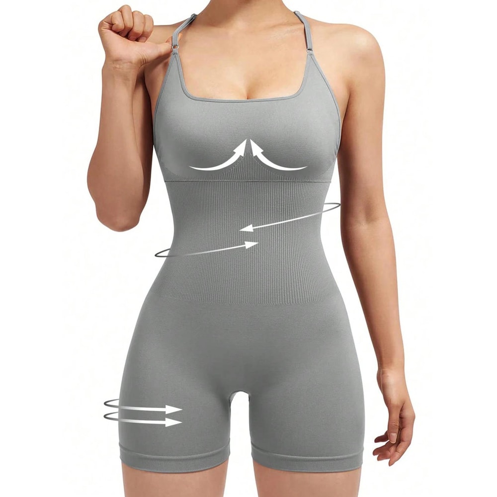 Seamless Yoga Bodysuit With CrissCross Back And BuiltIn Support 3