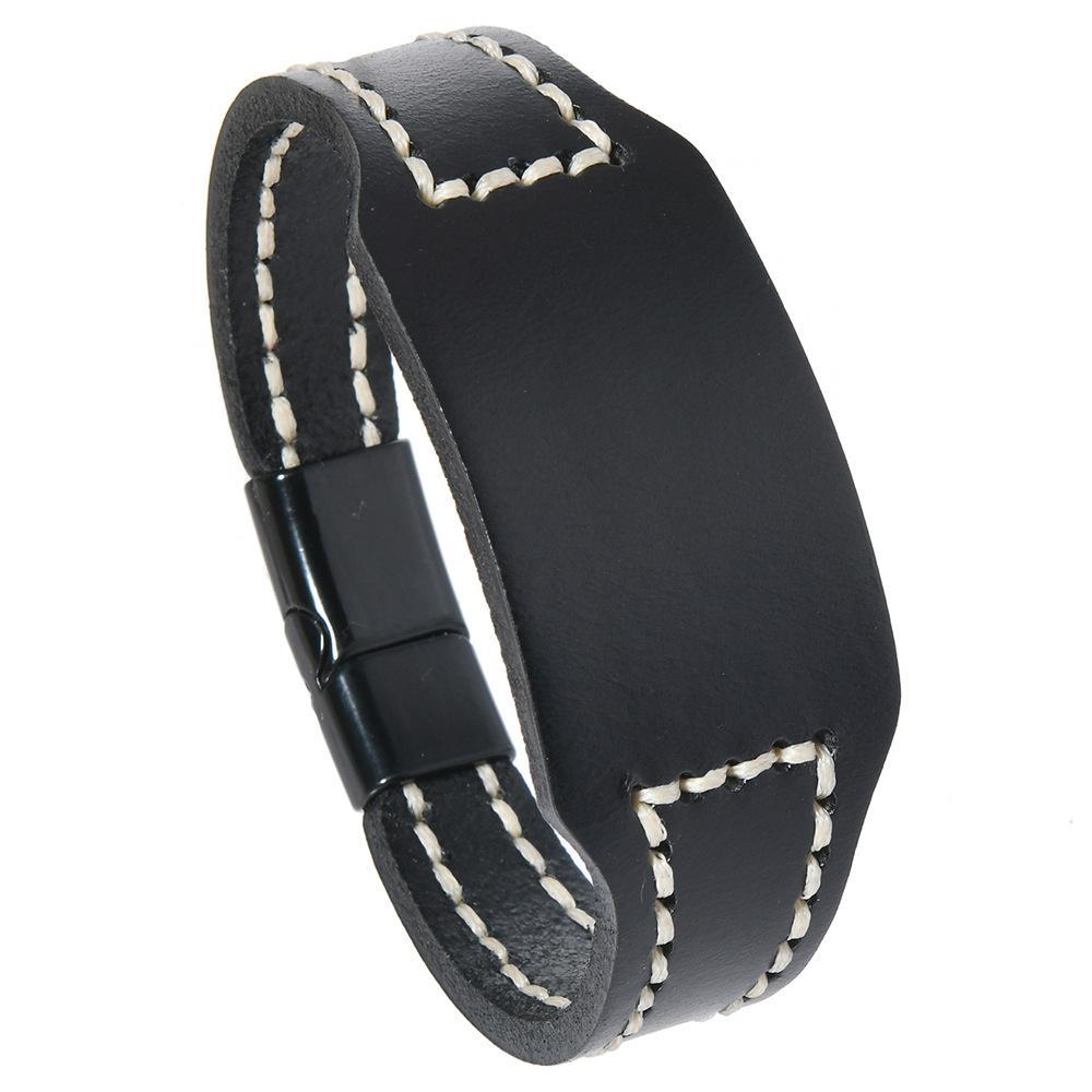 Vintage Hand Stitched Cowhide Leather Couple Bracelet DIY Wristband Gift For Men And Women 6