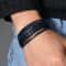 Minimalist Braided Leather Bracelet For Men With Magnetic Clasp And Handmade Woven Design 0