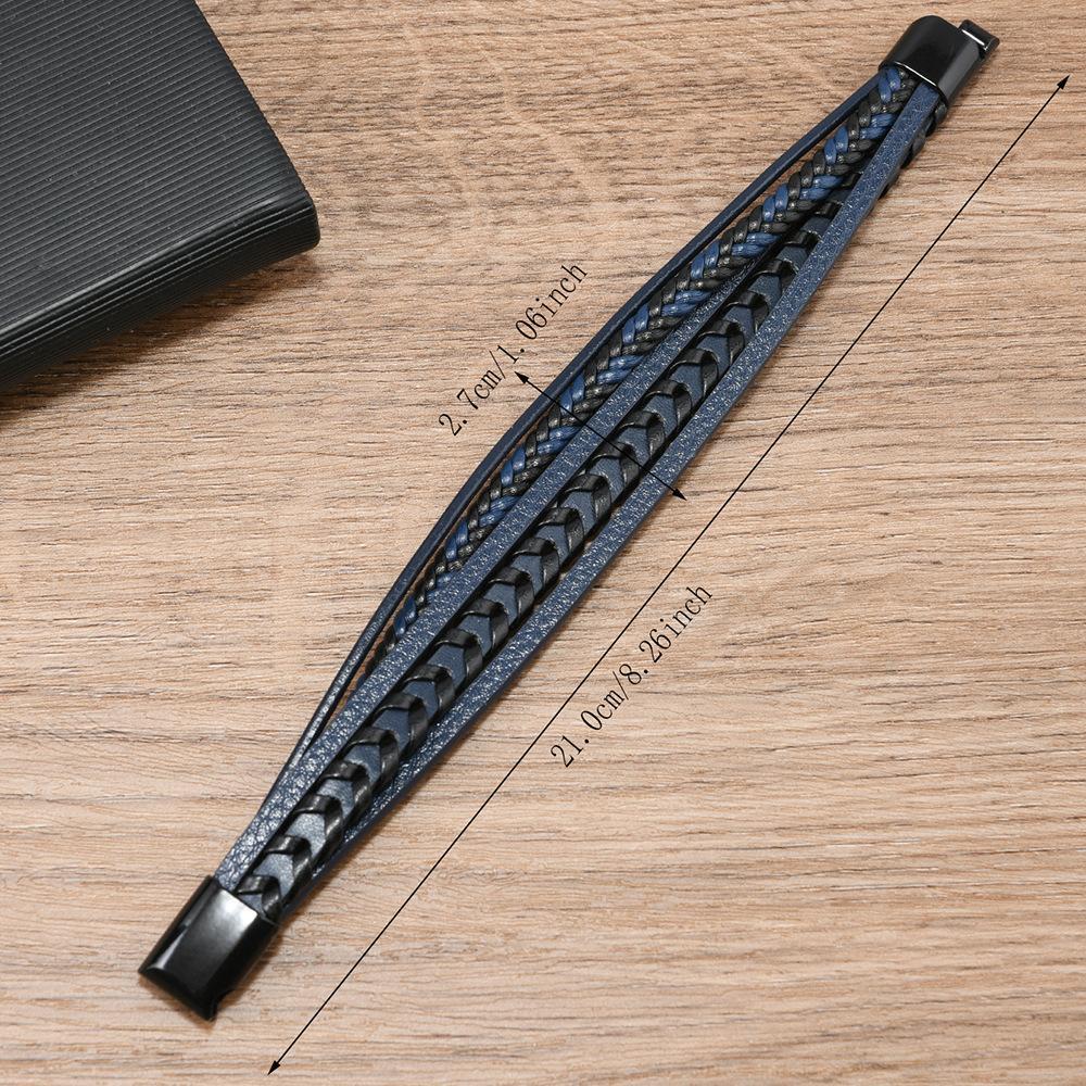 Minimalist Braided Leather Bracelet For Men With Magnetic Clasp And Handmade Woven Design 4
