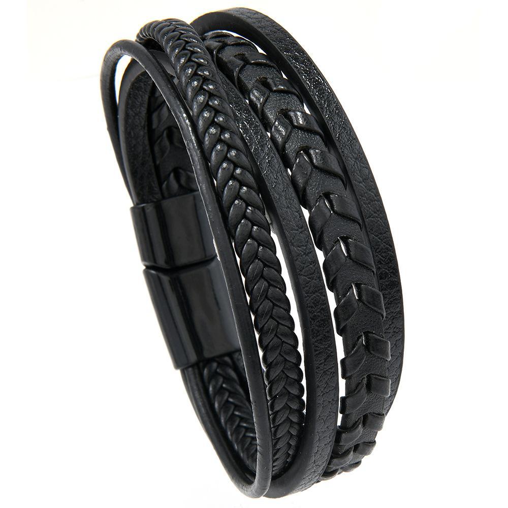Minimalist Braided Leather Bracelet For Men With Magnetic Clasp And Handmade Woven Design 6