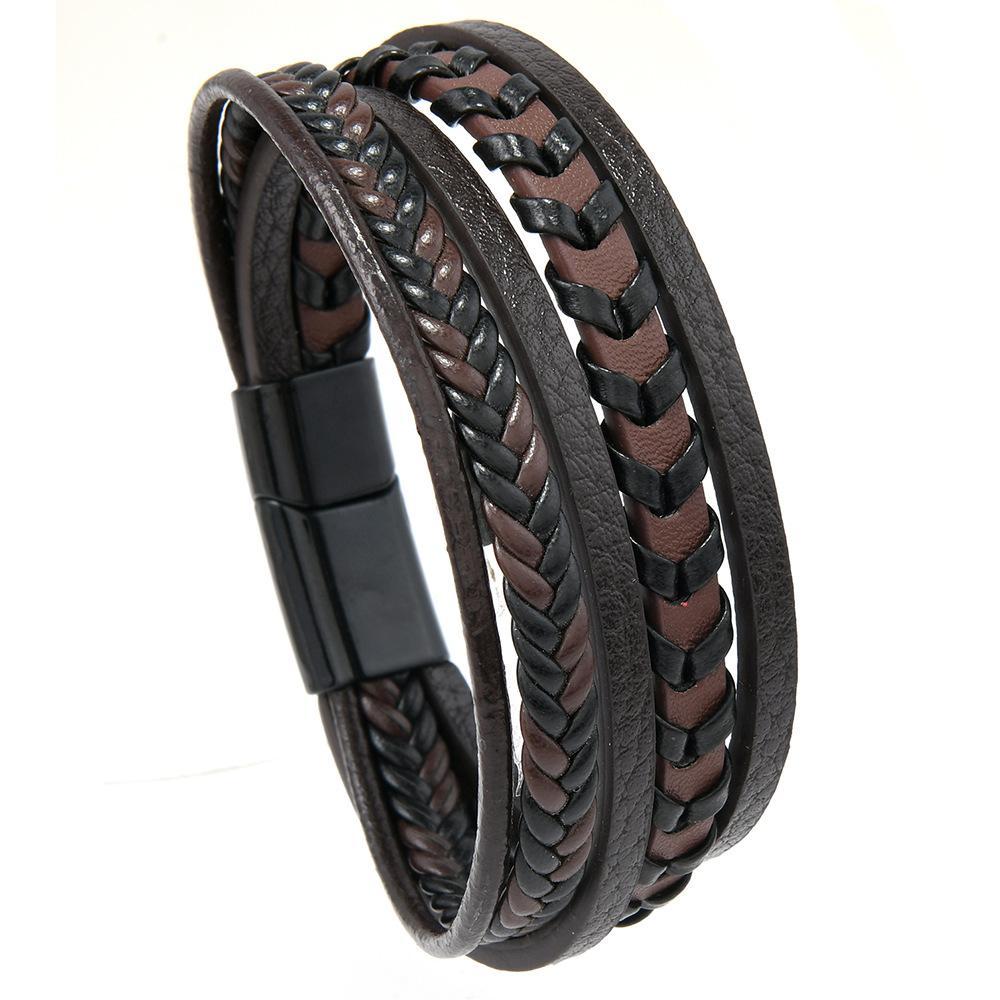 Minimalist Braided Leather Bracelet For Men With Magnetic Clasp And Handmade Woven Design 7