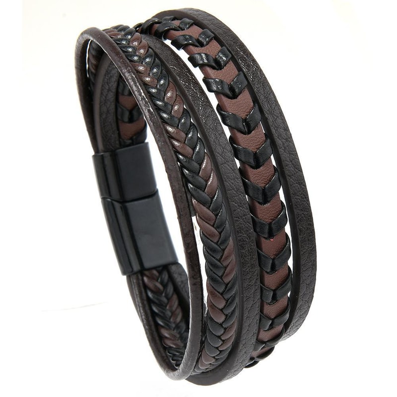 Minimalist Braided Leather Bracelet For Men With Magnetic Clasp And Handmade Woven Design 7