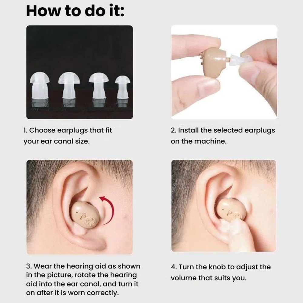 Invisible Hearing Aid Sound Amplifier For Seniors With Noise Reduction And All Day Comfort 3