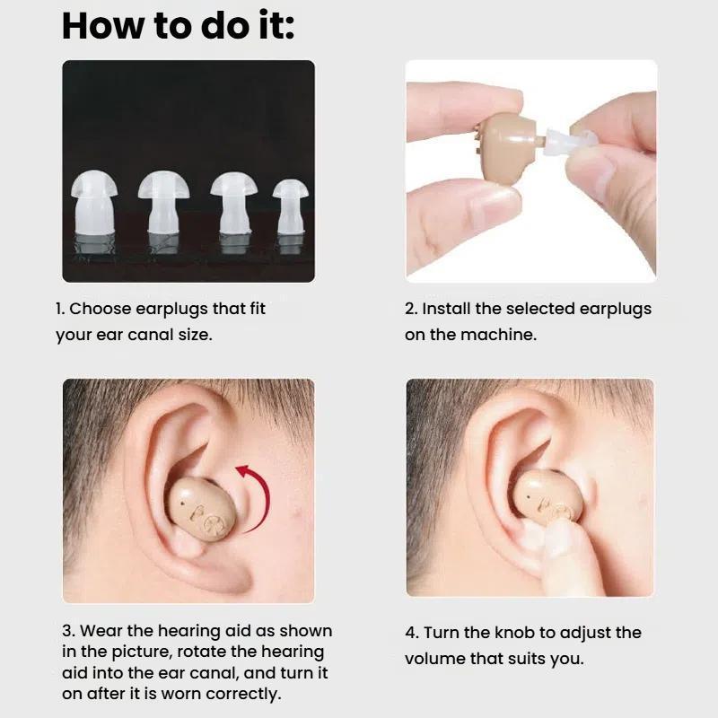 Invisible Hearing Aid Sound Amplifier For Seniors With Noise Reduction And All Day Comfort 3
