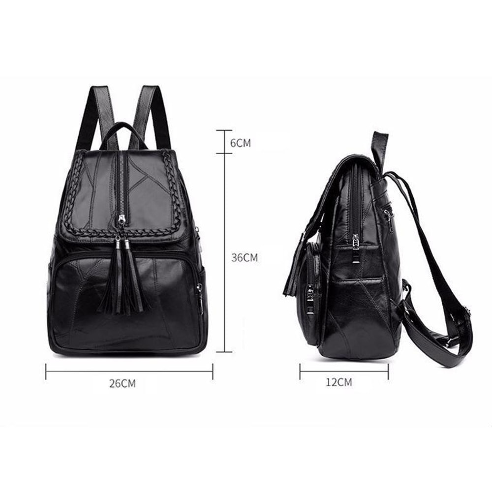 PU Leather Backpack Purse For Women Large Capacity Travel Backpack Everyday School Bag 2